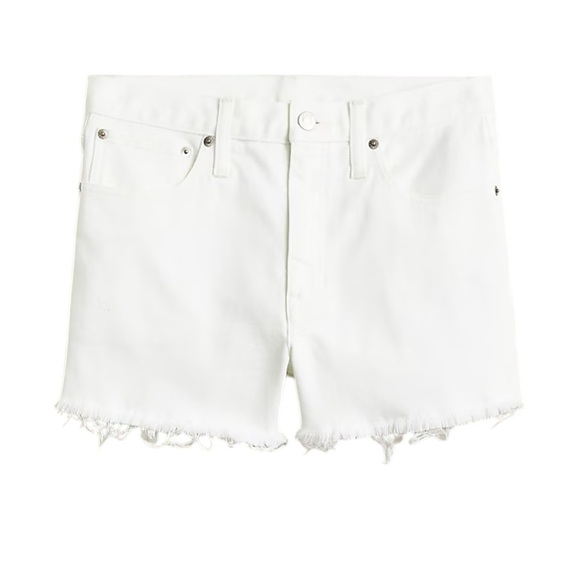 J. Crew Pants - J.Crew Relaxed Denim Short with Raw Hems in White